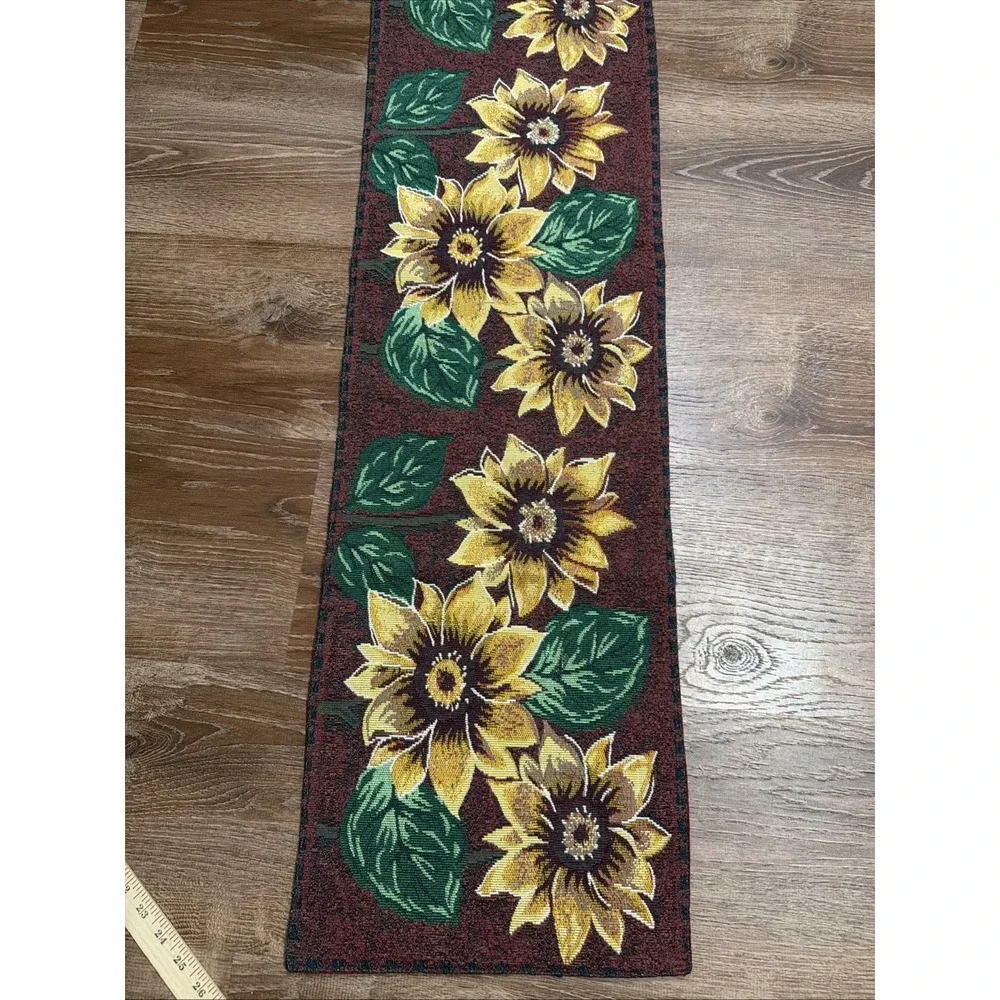 Vintage Tapestry Table Runner Sunflowers  53